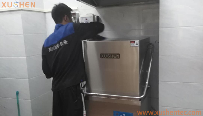 郑州单位洗碗机-揭盖式洗碗机XS-J1 安装调试图